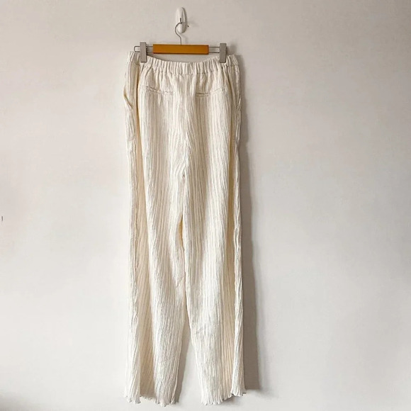 Jonathan Simkhai Tessy Pleats Pants Pleated White Size Medium - Picture 9 of 11